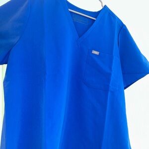 FIGS Womens Catarina One Pocket Scrub Top- Royal Blue 2XL